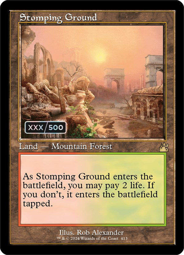 Stomping Ground (Retro) (Serialized) [Ravnica Remastered] | The Time Vault CA