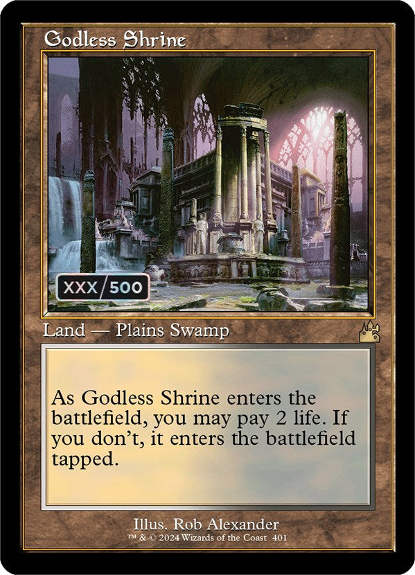 Godless Shrine (Retro) (Serialized) [Ravnica Remastered] | The Time Vault CA
