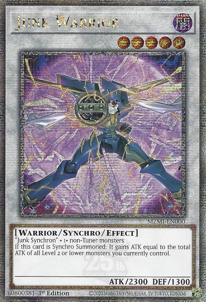 Junk Warrior (Quarter Century Secret Rare) [MZMI-EN000] Quarter Century Secret Rare | The Time Vault CA