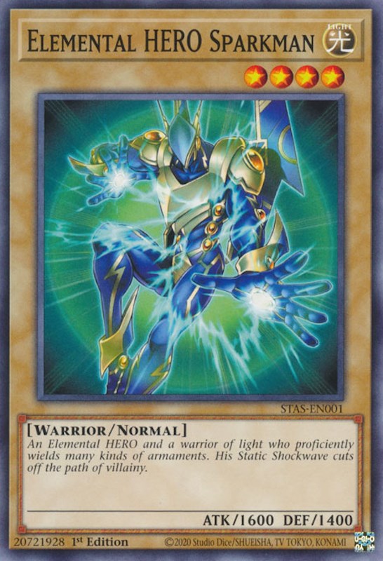 Elemental HERO Sparkman [STAS-EN001] Common | The Time Vault CA