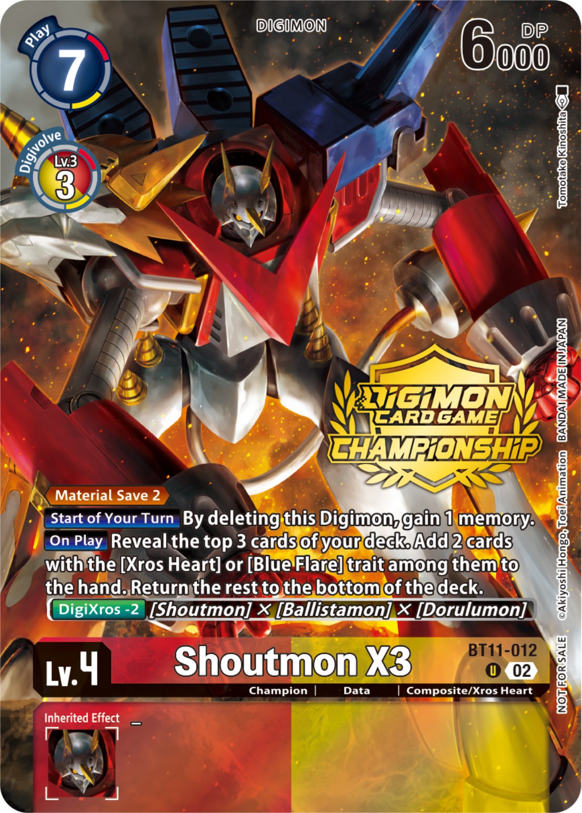 Shoutmon X3 [BT11-012] (Championship 2023 Tamers Pack) [Dimensional Phase Promos] | The Time Vault CA