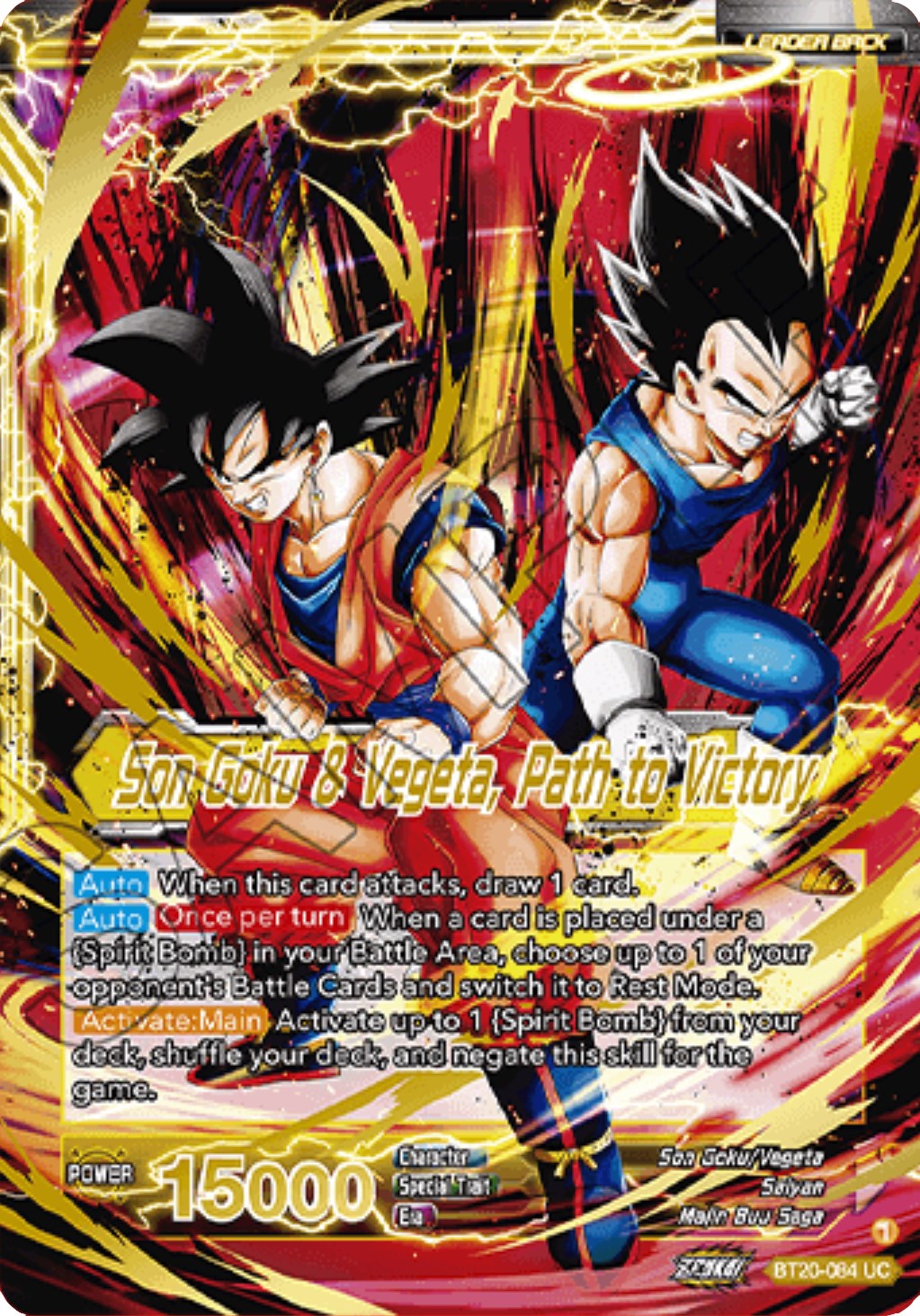 SS Vegito // Son Goku & Vegeta, Path to Victory (Giant Card) (BT20-084) [Oversized Cards] | The Time Vault CA