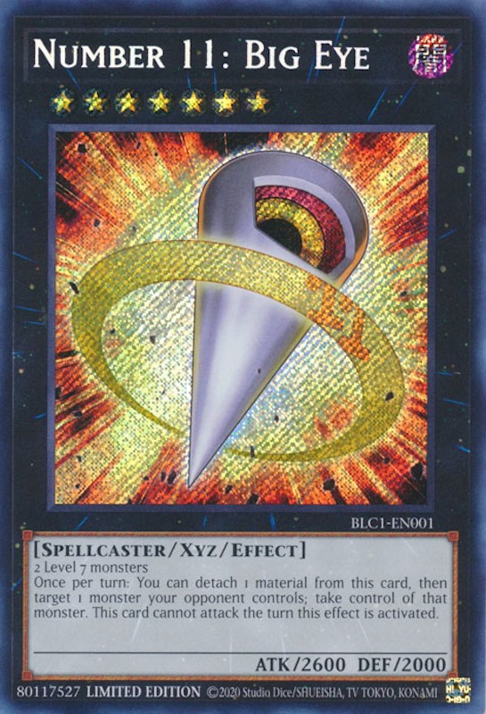 Number 11: Big Eye [BLC1-EN001] Secret Rare | The Time Vault CA