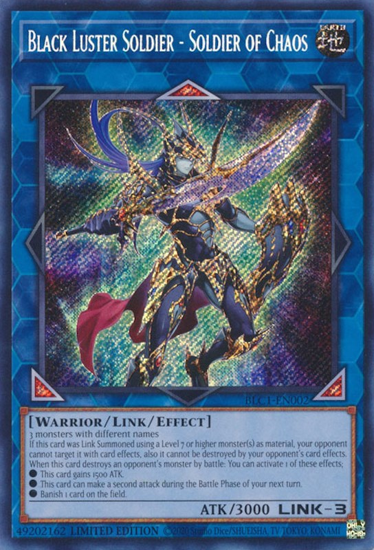 Black Luster Soldier - Soldier of Chaos [BLC1-EN002] Secret Rare | The Time Vault CA