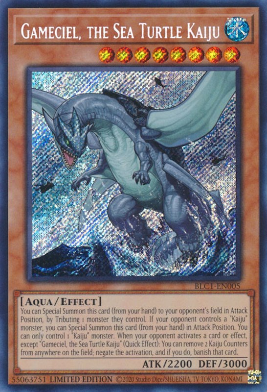 Gameciel, the Sea Turtle Kaiju [BLC1-EN005] Secret Rare | The Time Vault CA