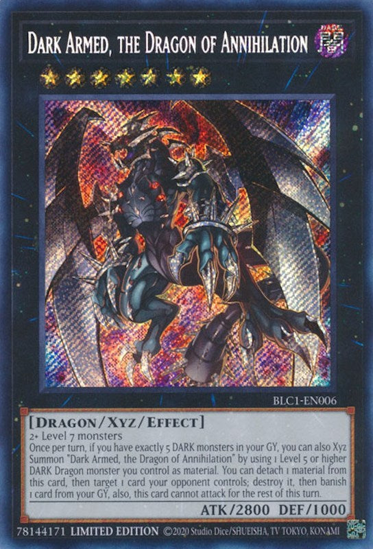 Dark Armed, the Dragon of Annihilation [BLC1-EN006] Secret Rare | The Time Vault CA