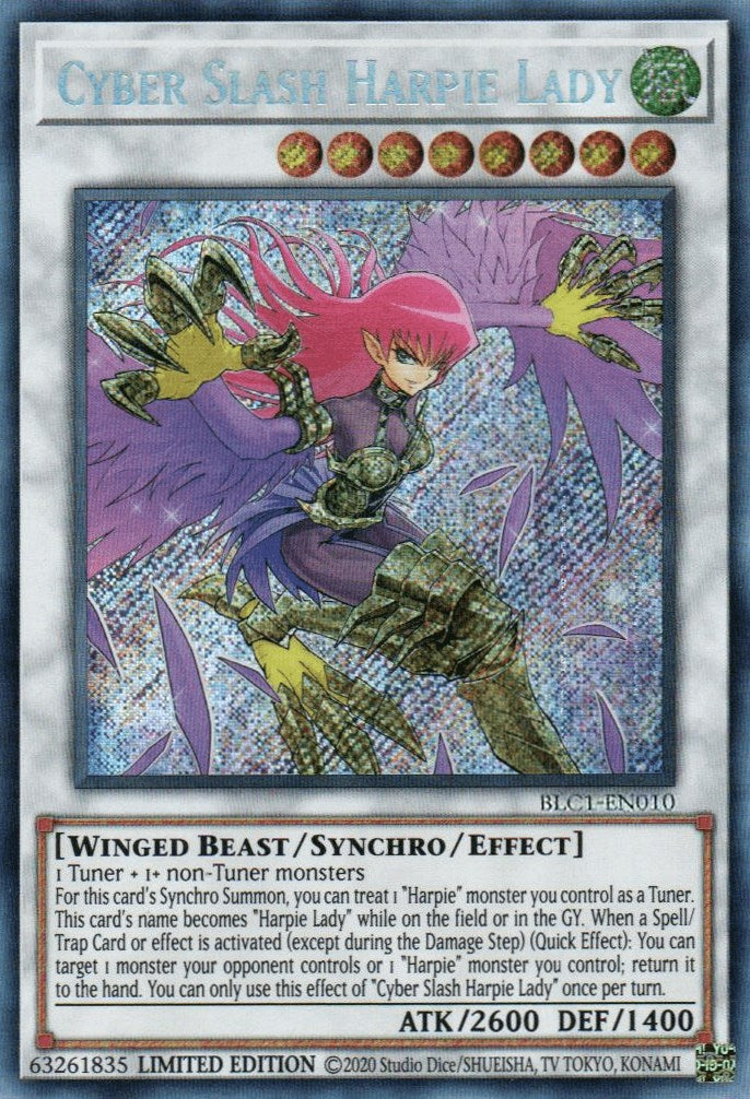 Cyber Slash Harpie Lady [BLC1-EN010] Secret Rare | The Time Vault CA