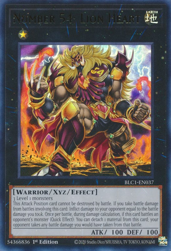 Number 54: Lion Heart [BLC1-EN037] Ultra Rare | The Time Vault CA
