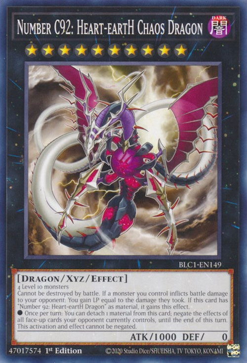 Number C92: Heart-eartH Chaos Dragon [BLC1-EN149] Common | The Time Vault CA