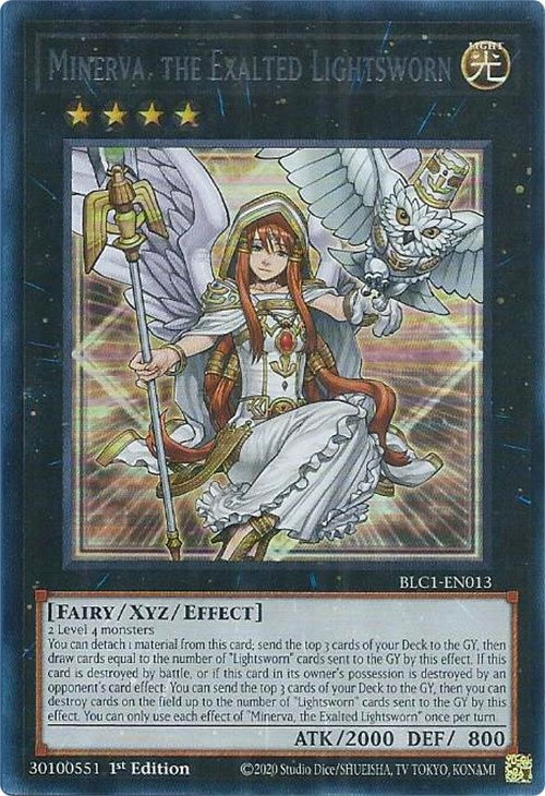 Minerva, the Exalted Lightsworn (Silver) [BLC1-EN013] Ultra Rare | The Time Vault CA