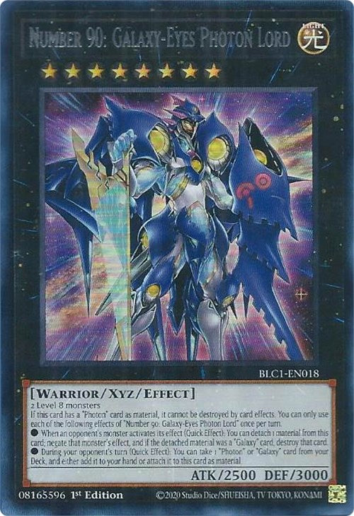 Number 90: Galaxy-Eyes Photon Lord (Silver) [BLC1-EN018] Ultra Rare | The Time Vault CA