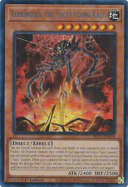 Kumongous, the Sticky String Kaiju (Silver) [BLC1-EN034] Ultra Rare | The Time Vault CA