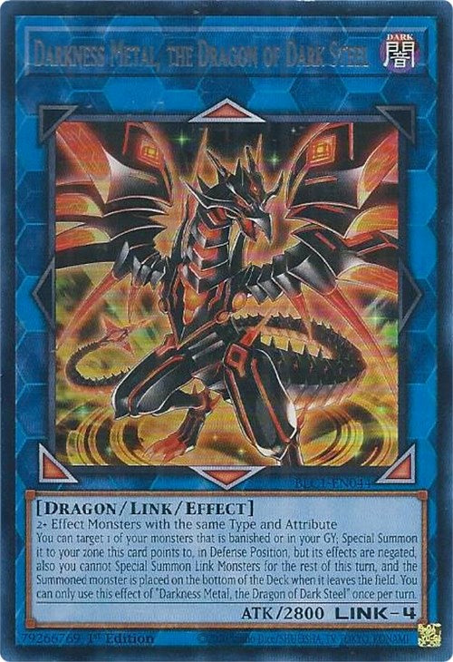 Darkness Metal, the Dragon of Dark Steel (Silver) [BLC1-EN044] Ultra Rare | The Time Vault CA