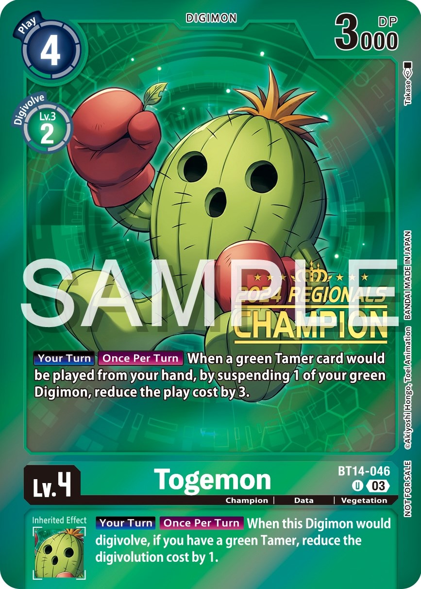 Togemon [BT14-046] (2024 Regionals Champion) [Blast Ace Promos] | The Time Vault CA
