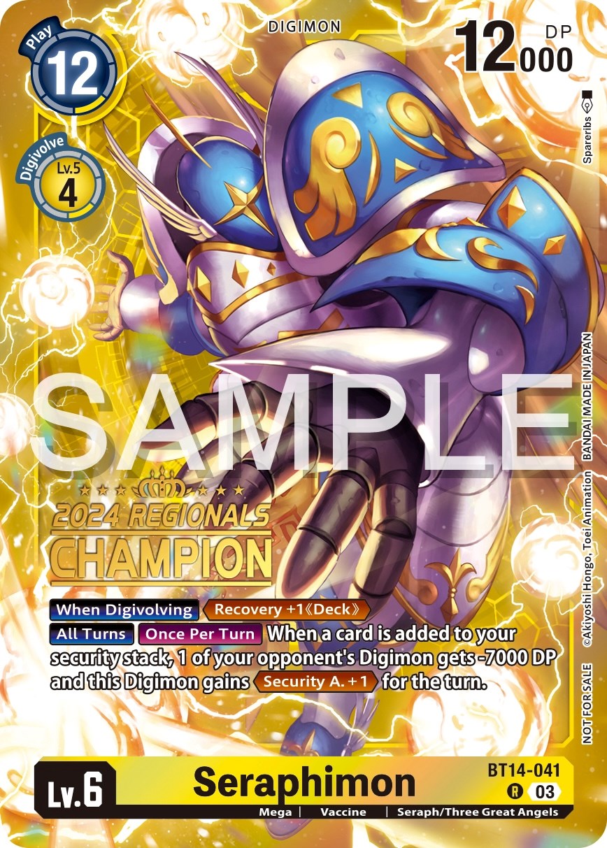 Seraphimon [BT14-041] (2024 Regionals Champion) [Blast Ace Promos] | The Time Vault CA