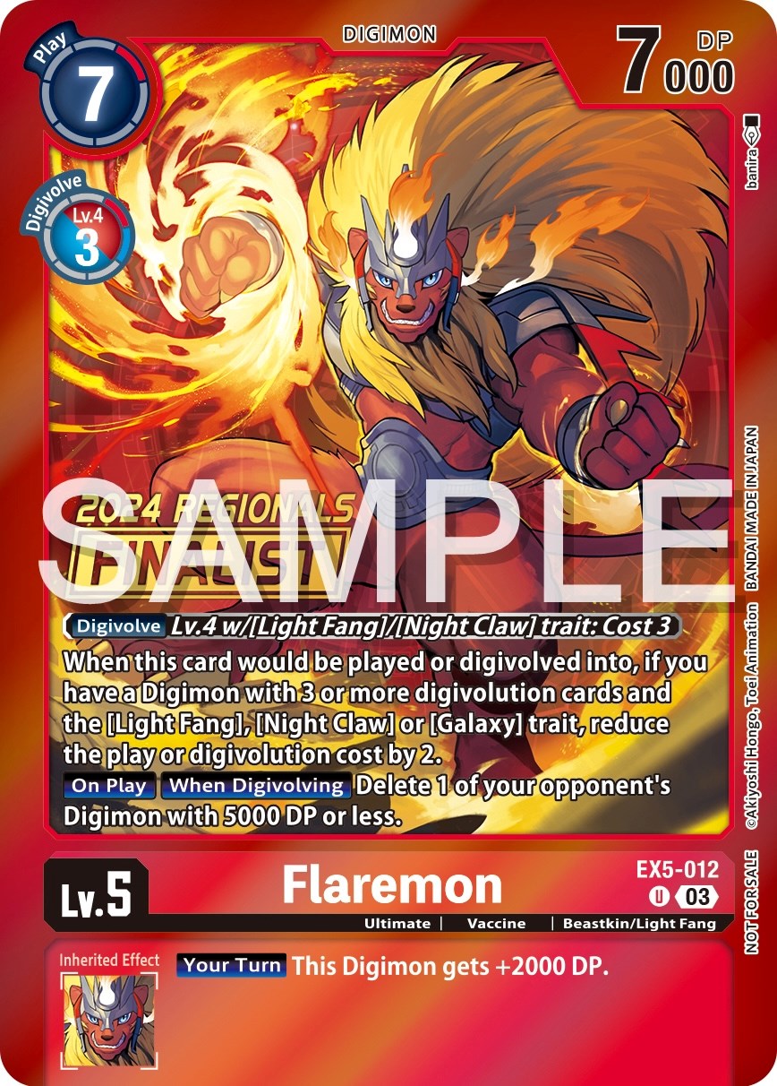 Flaremon [EX5-012] (2024 Regionals Finalist) [Animal Colosseum Promos] | The Time Vault CA