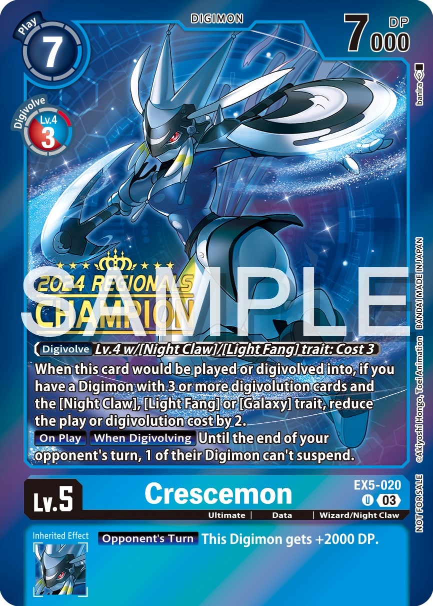 Crescemon [EX5-020] (2024 Regionals Champion) [Animal Colosseum Promos] | The Time Vault CA