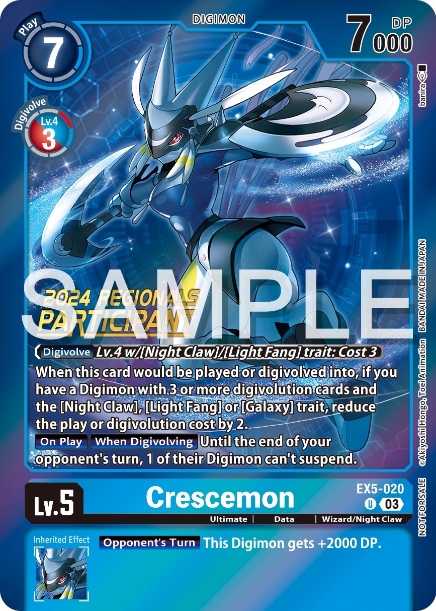 Crescemon [EX5-020] (2024 Regionals Participant) [Animal Colosseum Promos] | The Time Vault CA