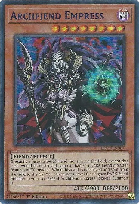 Archfiend Empress (Blue) [LDS3-EN007] Ultra Rare | The Time Vault CA