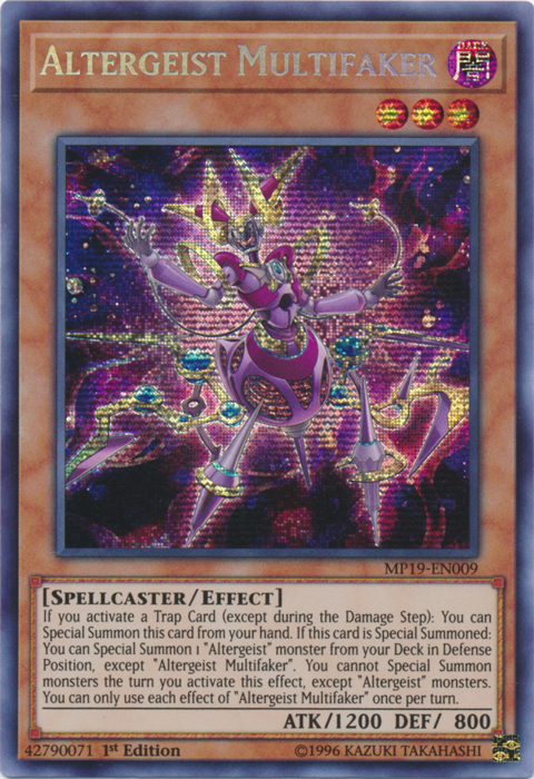 Altergeist Multifaker [MP19-EN009] Prismatic Secret Rare | The Time Vault CA