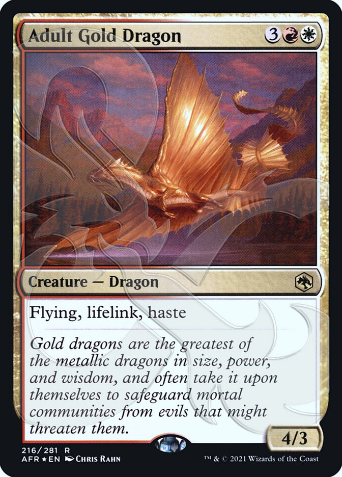 Adult Gold Dragon (Ampersand Promo) [Dungeons & Dragons: Adventures in the Forgotten Realms Promos] | The Time Vault CA