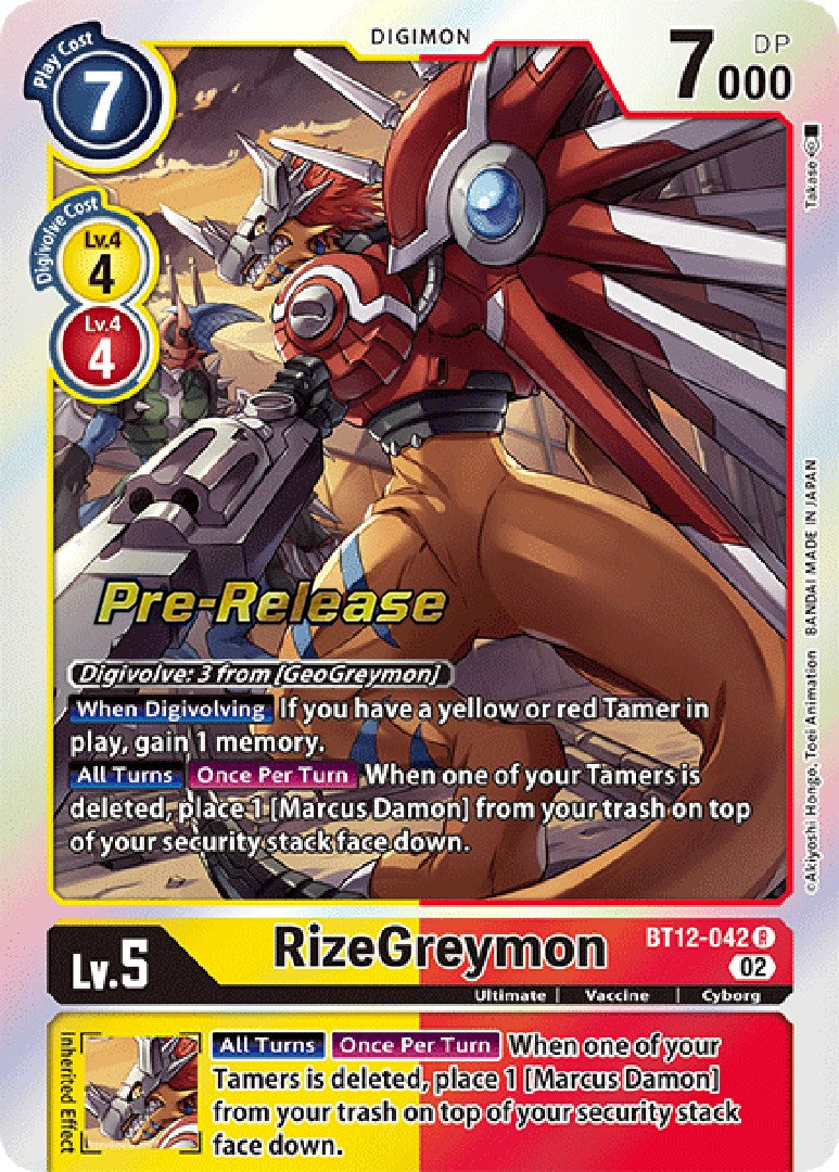RizeGreymon [BT12-042] [Across Time Pre-Release Cards] | The Time Vault CA