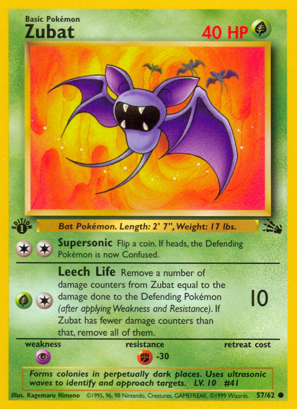 Zubat (57/62) [Fossil 1st Edition] | The Time Vault CA