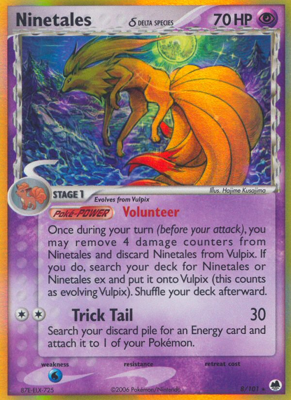 Ninetales (8/101) (Delta Species) [EX: Dragon Frontiers] | The Time Vault CA