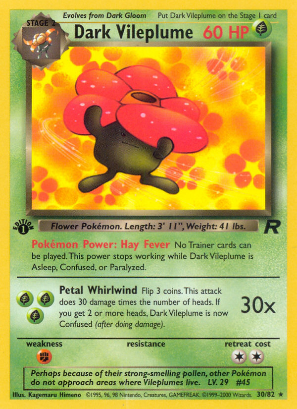 Dark Vileplume (30/82) [Team Rocket 1st Edition] | The Time Vault CA