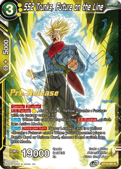 SS2 Trunks, Future on the Line (BT16-081) [Realm of the Gods Prerelease Promos] | The Time Vault CA