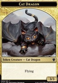 Cat Dragon (009) // Dragon (006) Double-sided Token [Commander 2017 Tokens] | The Time Vault CA