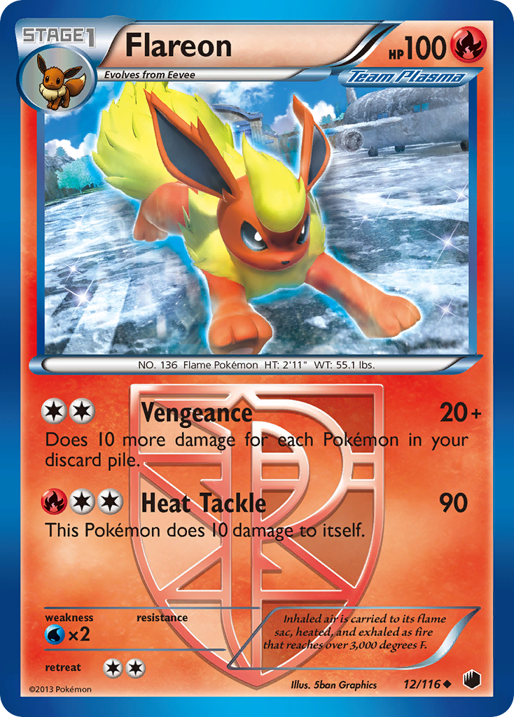 Flareon (12/116) [Black & White: Plasma Freeze] | The Time Vault CA