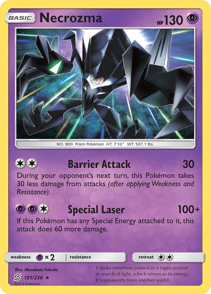 Necrozma (101/236) (Cracked Ice Holo) (Theme Deck Exclusive) [Sun & Moon: Unified Minds] | The Time Vault CA