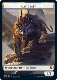 Cat Beast // Plant Double-sided Token [Zendikar Rising Tokens] | The Time Vault CA