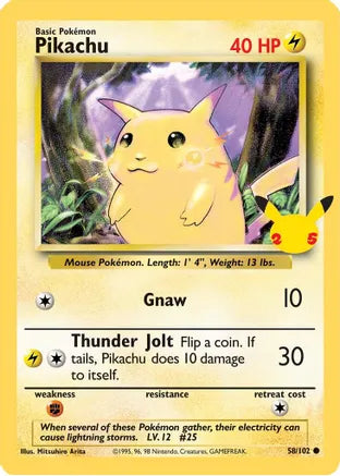 Pikachu (58/102) (25th Anniversary) (Jumbo Card) [Celebrations: 25th Anniversary] | The Time Vault CA