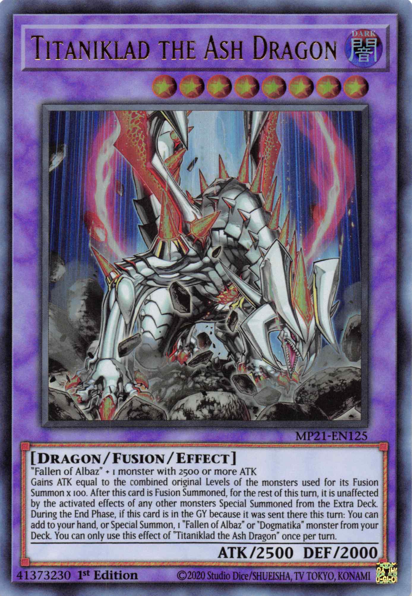 Titaniklad the Ash Dragon [MP21-EN125] Ultra Rare | The Time Vault CA