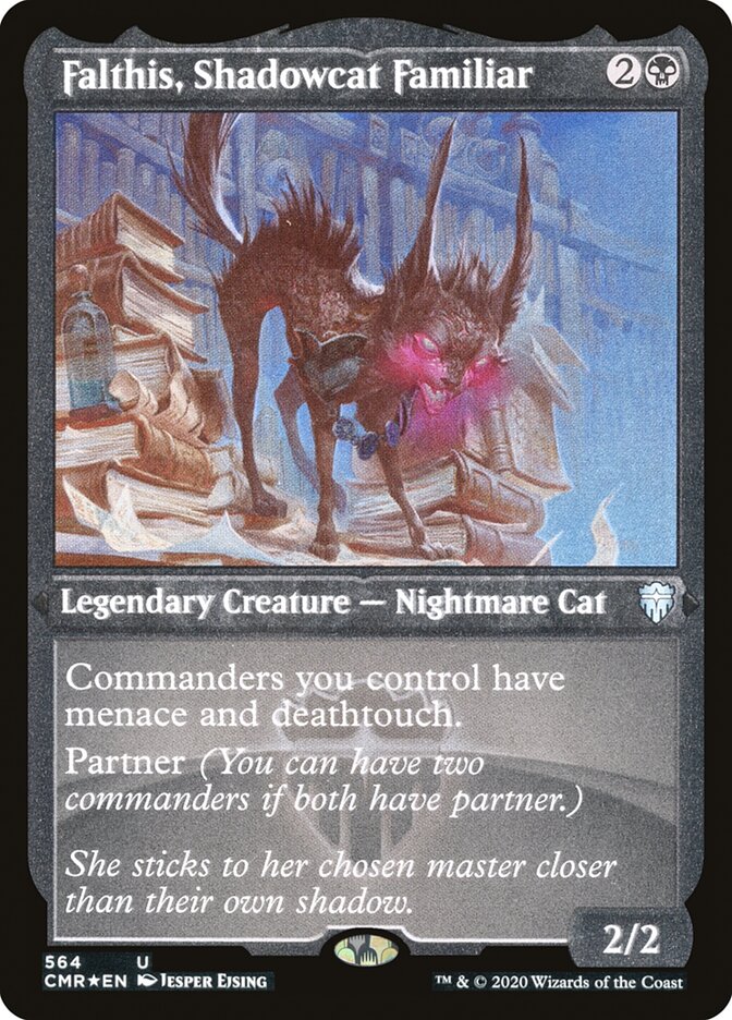 Falthis, Shadowcat Familiar (Foil Etched) [Commander Legends] | The Time Vault CA