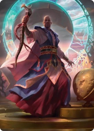 Teferi, Who Slows the Sunset Art Card [Innistrad: Midnight Hunt Art Series] | The Time Vault CA