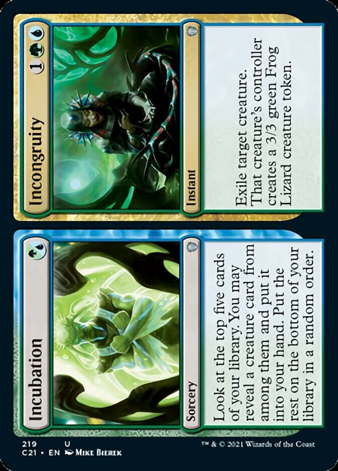 Incubation // Incongruity [Commander 2021] | The Time Vault CA