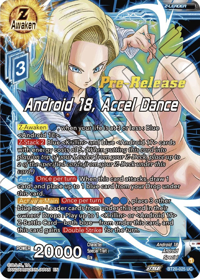 Android 18, Accel Dance (BT20-025) [Power Absorbed Prerelease Promos] | The Time Vault CA