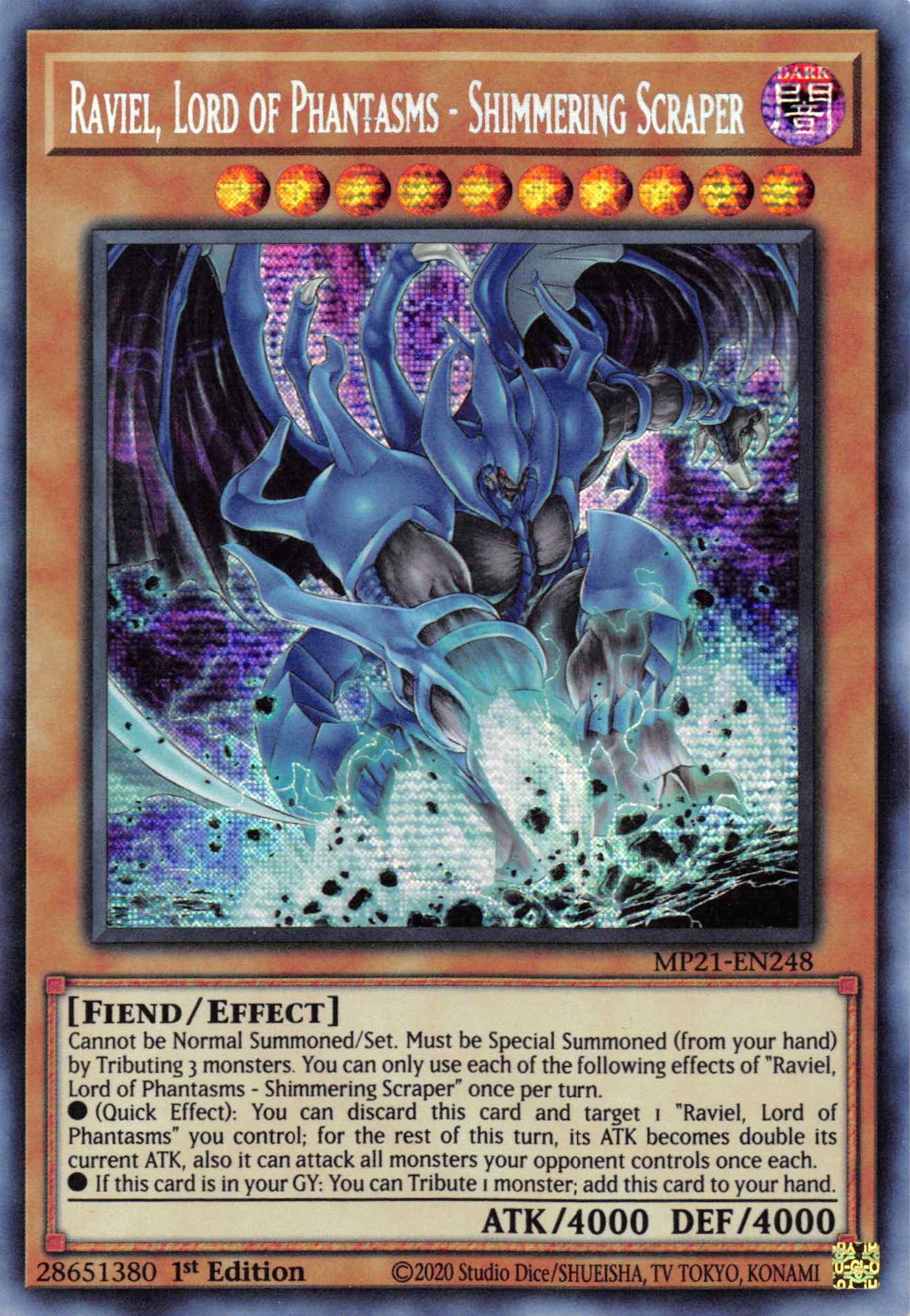 Raviel, Lord of Phantasms - Shimmering Scraper [MP21-EN248] Prismatic Secret Rare | The Time Vault CA