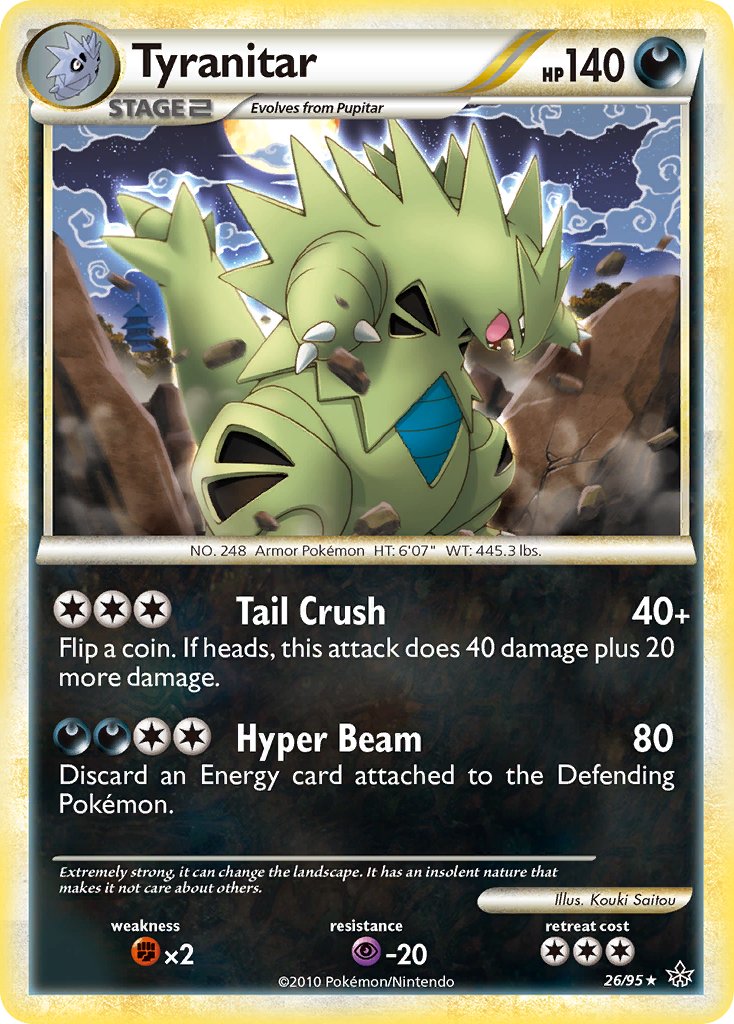 Tyranitar (26/95) (Theme Deck Exclusive) [HeartGold & SoulSilver: Unleashed] | The Time Vault CA