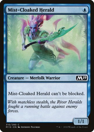 Mist-Cloaked Herald [Core Set 2019] | The Time Vault CA