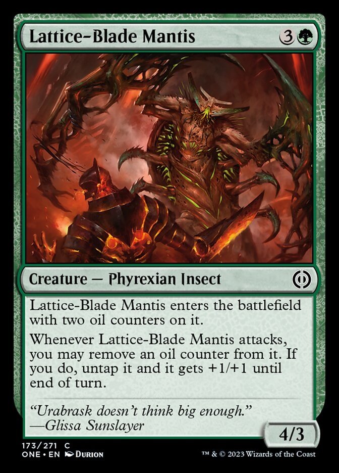 Lattice-Blade Mantis [Phyrexia: All Will Be One] | The Time Vault CA