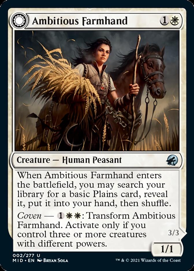 Ambitious Farmhand // Seasoned Cathar [Innistrad: Midnight Hunt] | The Time Vault CA