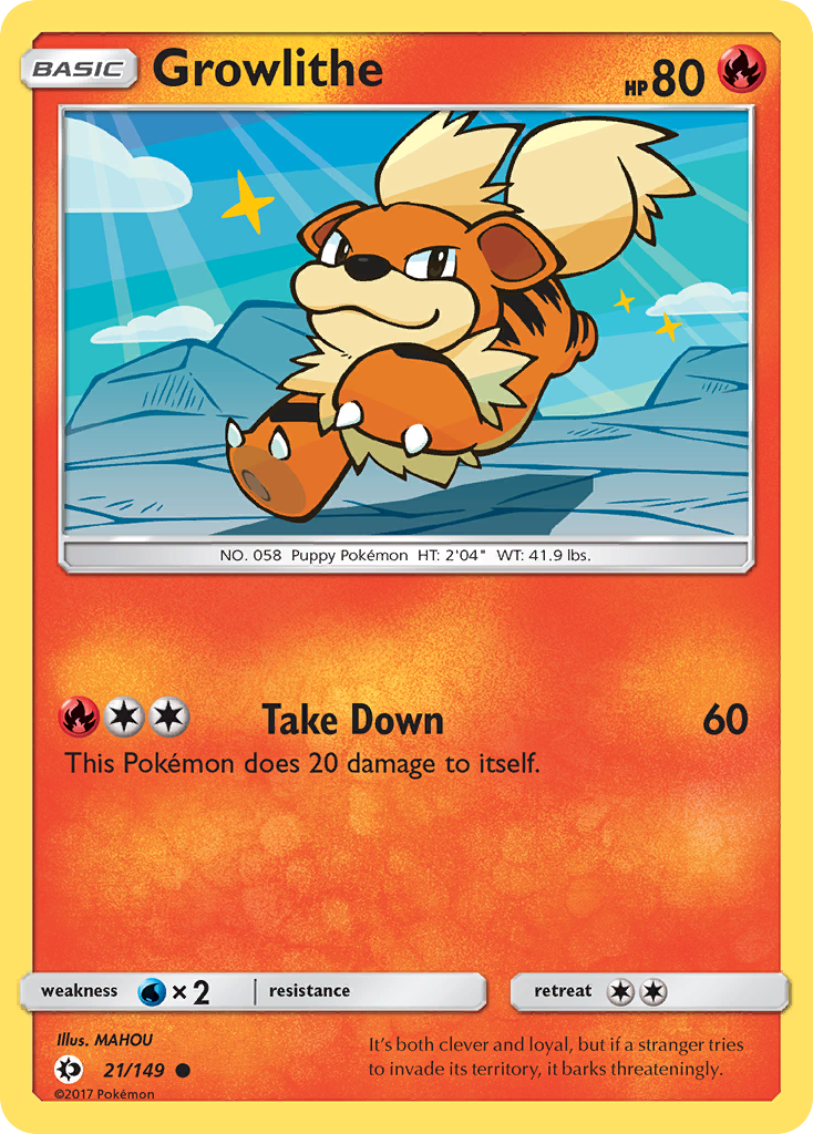 Growlithe (21/149) [Sun & Moon: Base Set] | The Time Vault CA