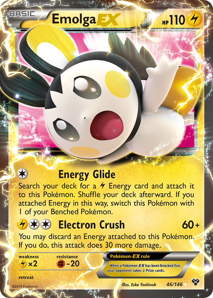 Emolga EX (46/146) [XY: Base Set] | The Time Vault CA