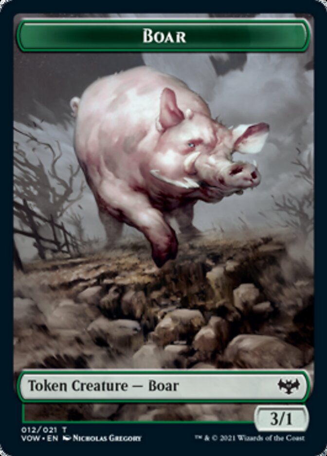 Wolf (011) // Boar Double-sided Token [Innistrad: Crimson Vow Tokens] | The Time Vault CA