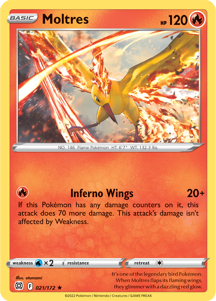 Moltres (021/172) (Theme Deck Exclusive) [Sword & Shield: Brilliant Stars] | The Time Vault CA