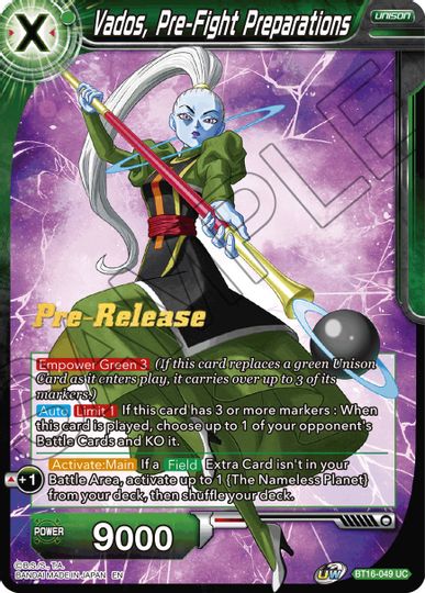 Vados, Pre-Fight Preparations (BT16-049) [Realm of the Gods Prerelease Promos] | The Time Vault CA